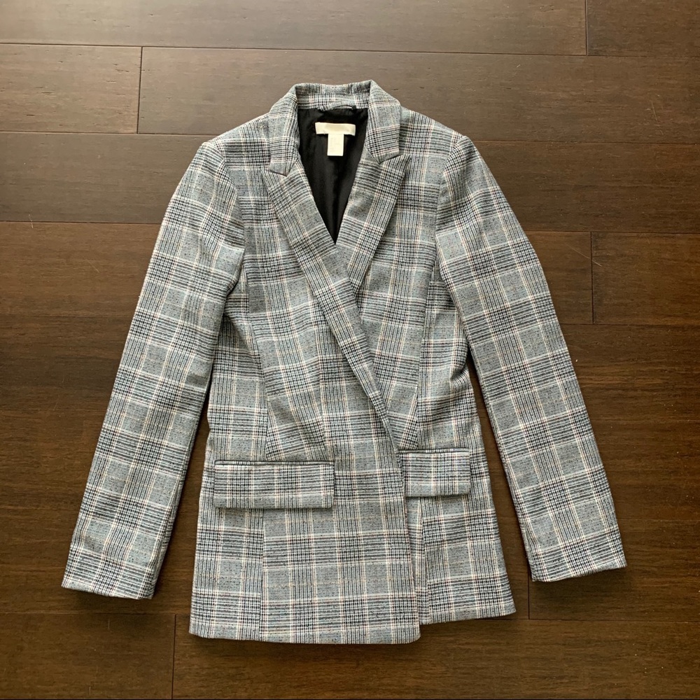 H&M plaid blazer jacket